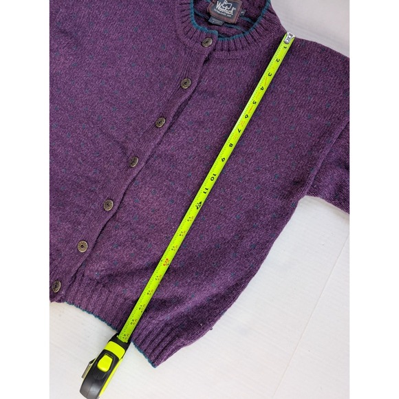 Vintage Woolrich Cardigan Womens Small Button Up Purple Wool - Picture 8 of 10
